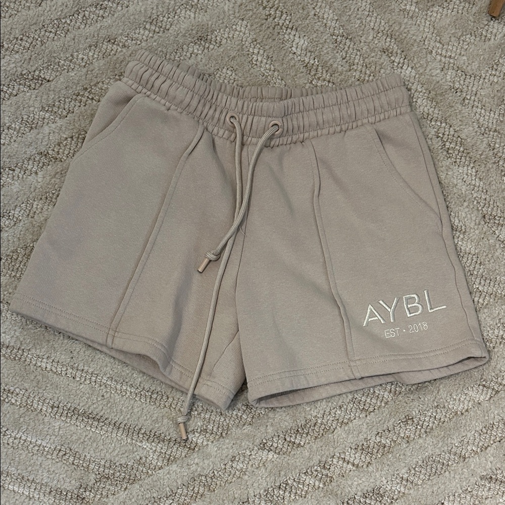 AYBL Women's Athletic Shorts in Beige - Picture 1 of 6
